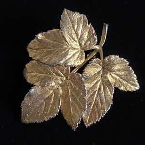 Vintage gilt sterling silver brooch.